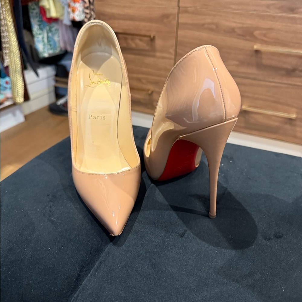 Christian Louboutin Elegant Nude Stiletto Heels
